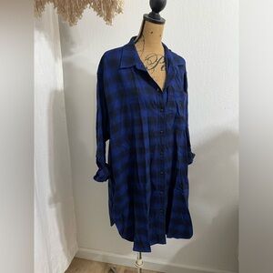 GAP plaid tunic top button down shirt dress